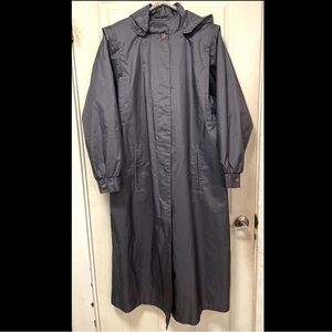 Vintage Fleet Street Women’s Grey Trench Coat Size 12 Removable Liner & Hood